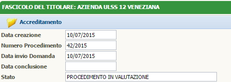 Procedimento in valutazione