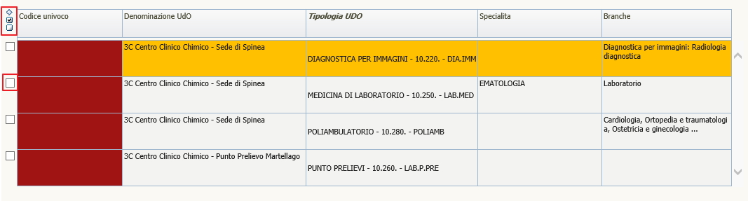 Tasti di selezione/deselezione UDO