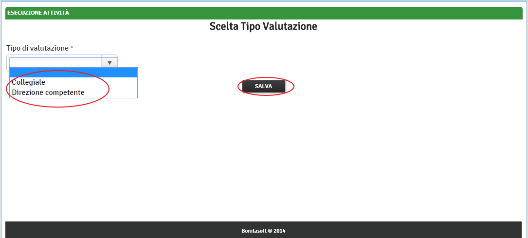 Scelta del tipo di Valutazione