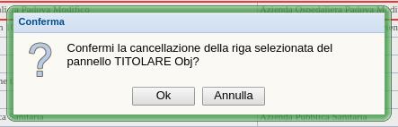 Alert eliminazione Titolare Obj