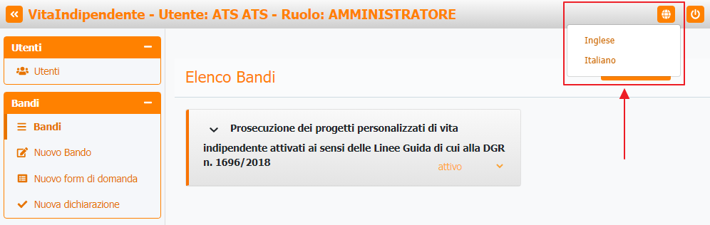 Selezione lingua
