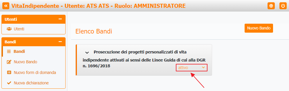 Impostazione stato bando