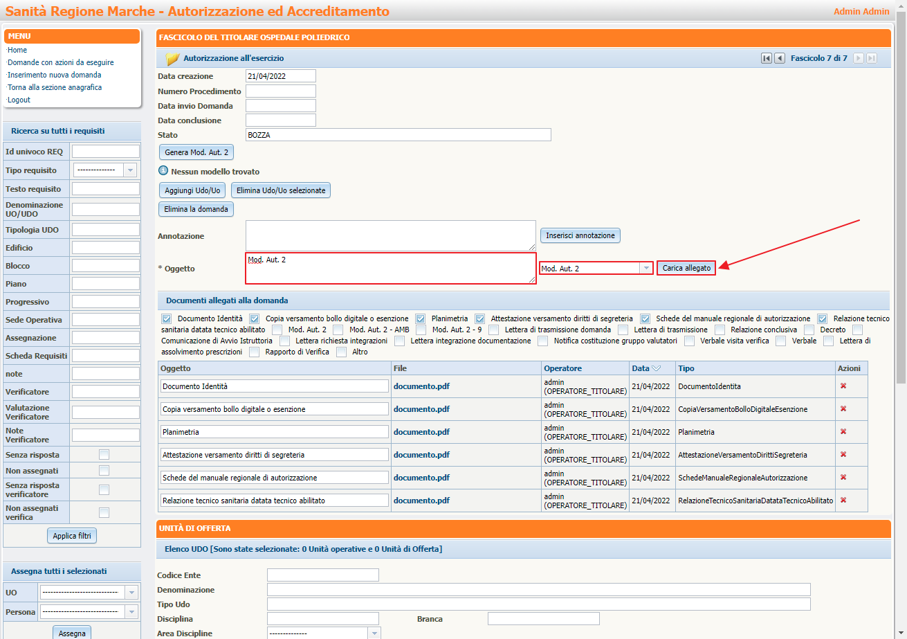 Caricamento Modello Compilato e Firmato digitalmente Presentazione Domanda Caricamento Modello Compilato e Firmato digitalmente Presentazione Domanda