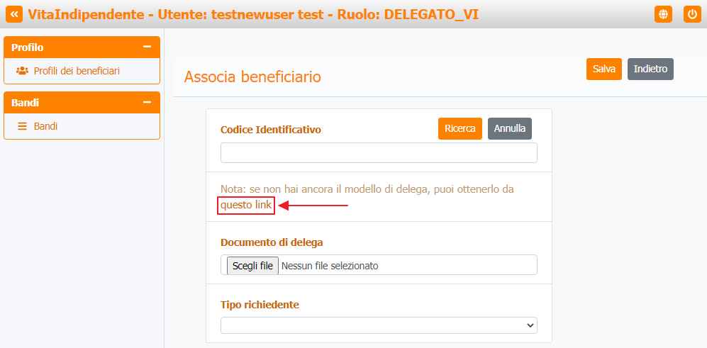 Associa beneficiario - Download modello delega Associa beneficiario - Download modello delega