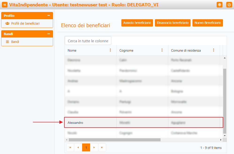 Associa beneficiario - Elenco beneficiari aggiornato Associa beneficiario - Elenco beneficiari aggiornato