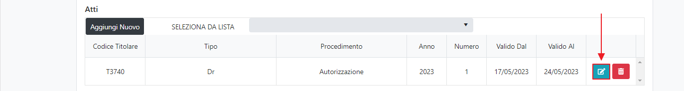 Pulsante Modifica Atto UDO