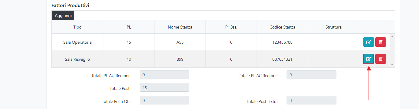 Pulsante Modifica Fattore Produttivo UDO