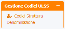 Sezione Gestione Codici ULSS