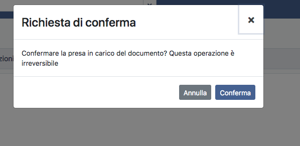 Conferma presa in carico documento