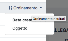 Ordinamento risultati fascicoli