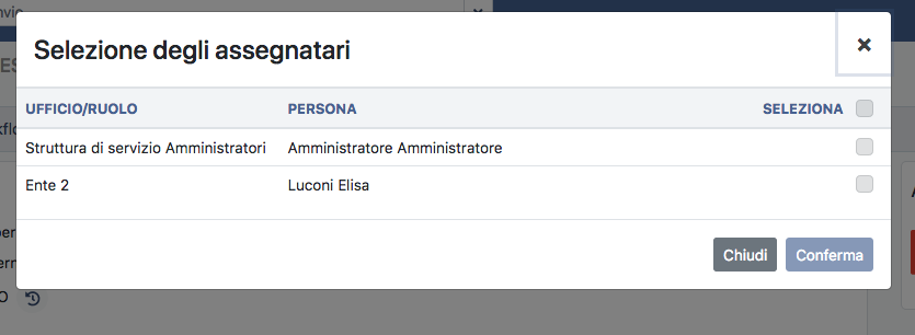 Selezione assegnatari