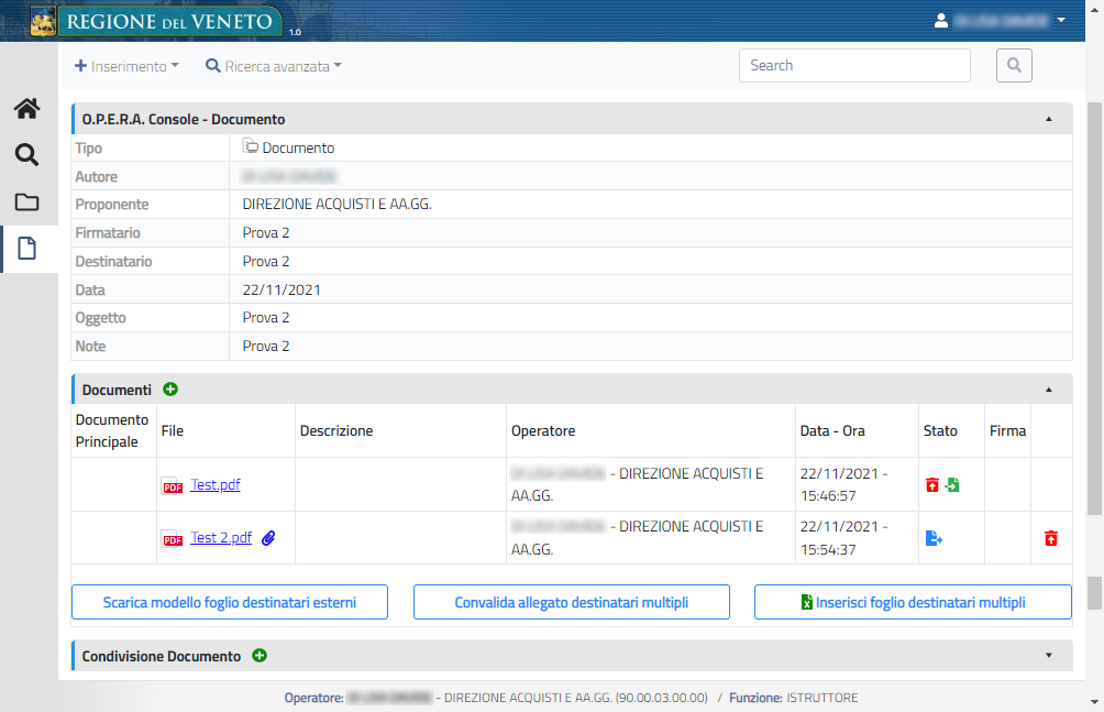 Icone Aggiorna il file e Abbandona l'aggiornamento del file