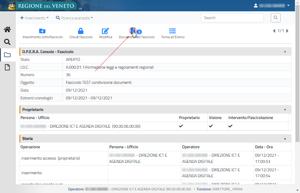 Pulsante Visualizzazione documenti Fascicolo