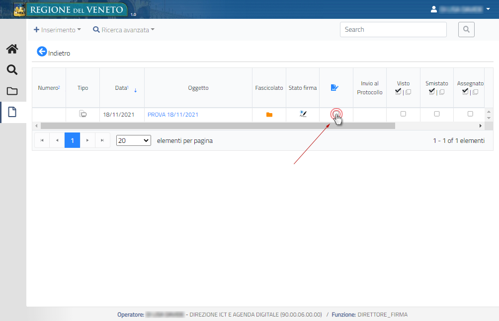 Checkbox di selezione documenti da firmare